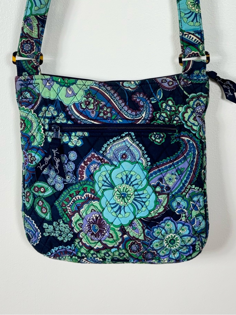 Vera Bradley Bag Blue Rhapsody Crossbody Purse Floral Quilted Bohemian Retired - Picture 3 of 6